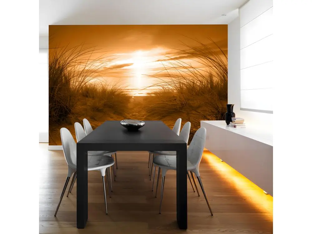 Papier peint intissé Paysages plage (sépia) : Taille - 100 x 70 cm