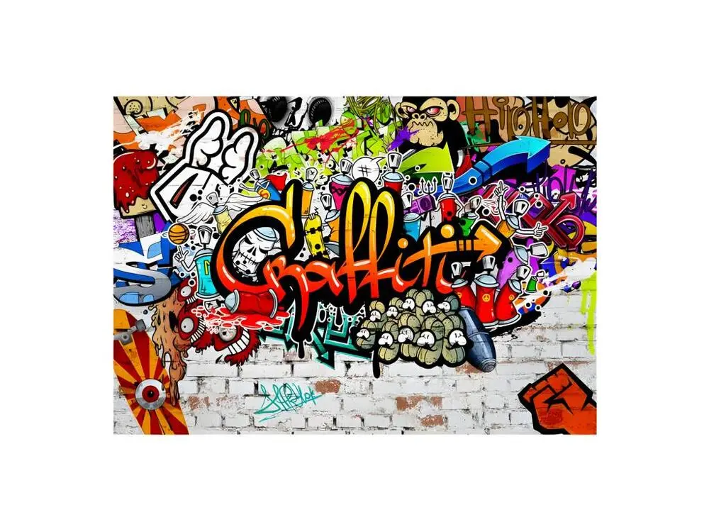 Papier peint intissé Street art Chatoyant Graffiti : Taille - 200 x 140 cm