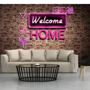 Papier peint intissé Textes Welcome home : Taille - 200 x 140 cm Largeur 53 cm