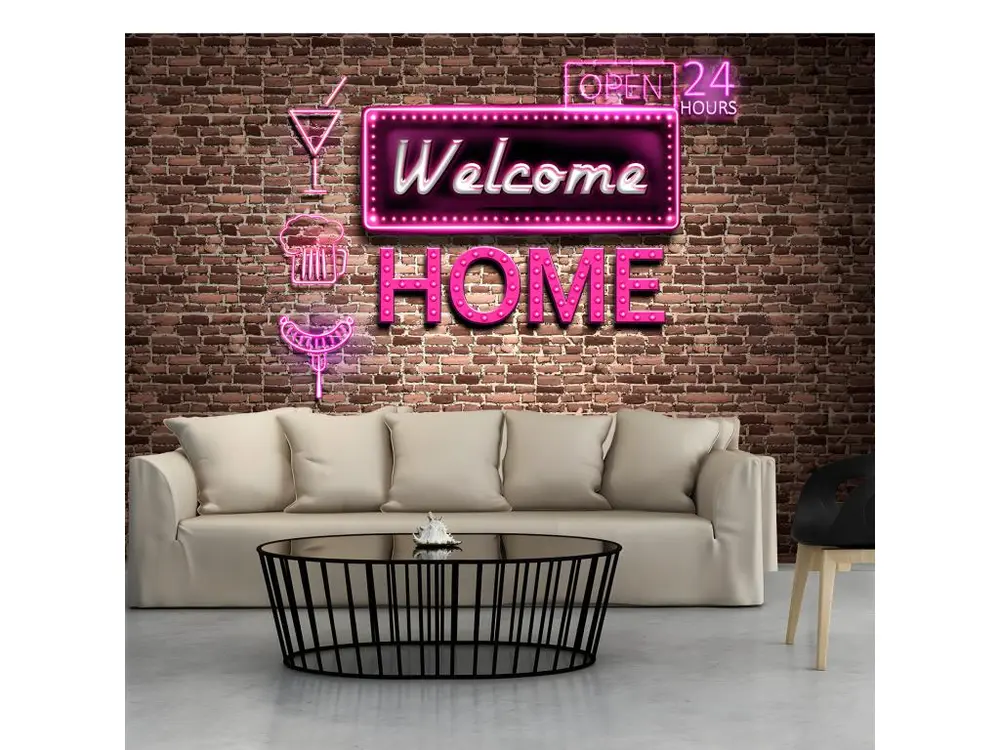 Papier peint intissé Textes Welcome home : Taille - 200 x 140 cm Largeur 53 cm
