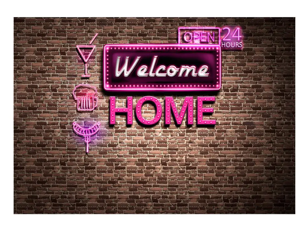 Papier peint intissé Textes Welcome home : Taille - 200 x 140 cm Largeur 53 cm