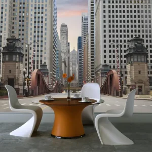 Papier peint intissé Ville et Architecture Chicago street : Taille - 400 x 309 cm