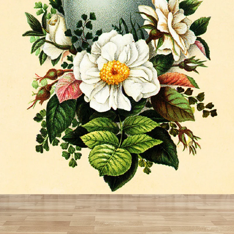 Papier peint Mural Design Floral vert, pour décoration, revêtement Mural de salon actuel