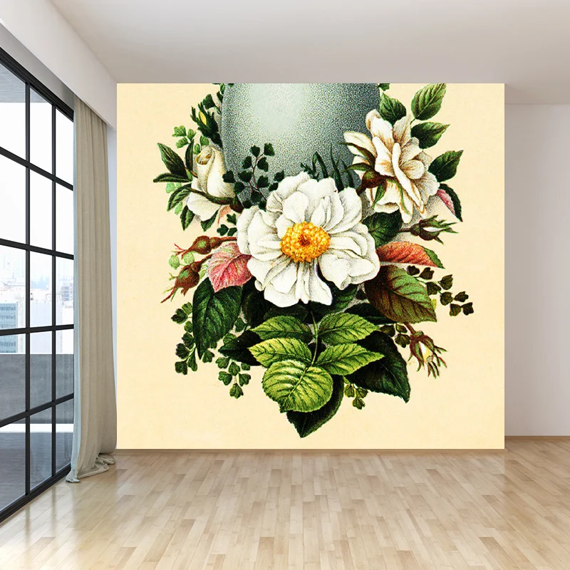 Papier peint Mural Design Floral vert, pour décoration, revêtement Mural de salon actuel