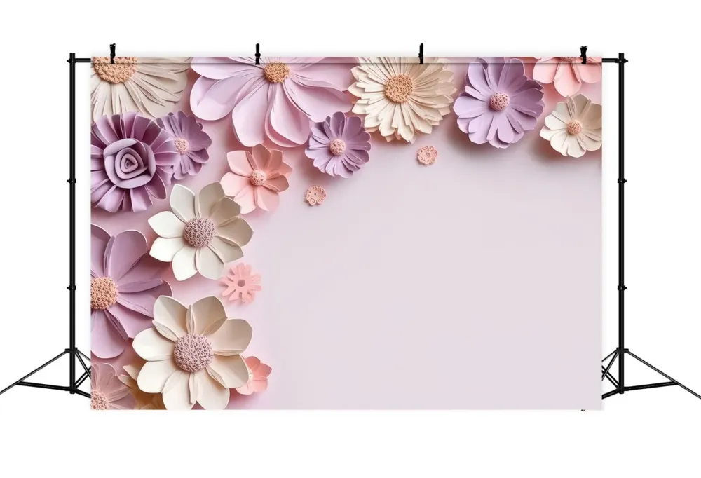 Toile de fond Maternité Séance Mur Fleurs en Papier Rose BRP12-35 colle prête à l'emploi