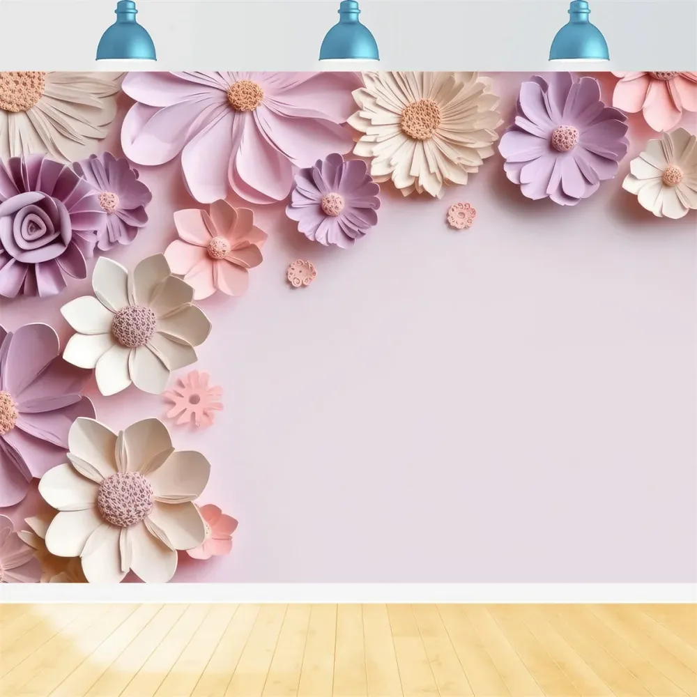Toile de fond Maternité Séance Mur Fleurs en Papier Rose BRP12-35 colle prête à l'emploi