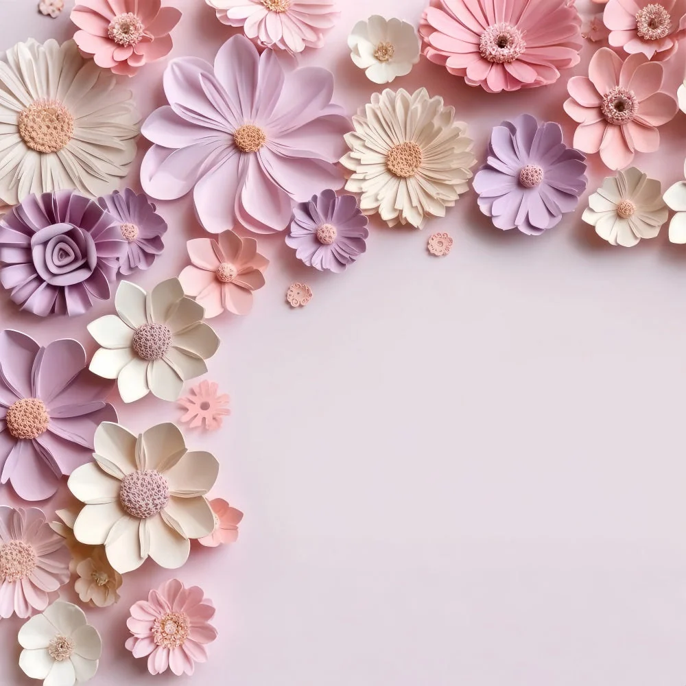Toile de fond Maternité Séance Mur Fleurs en Papier Rose BRP12-35 colle prête à l'emploi