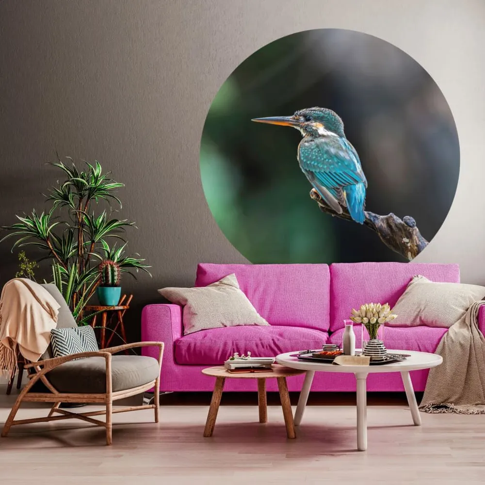 WallArt Papier peint cercle Kingfisher 142,5 cm