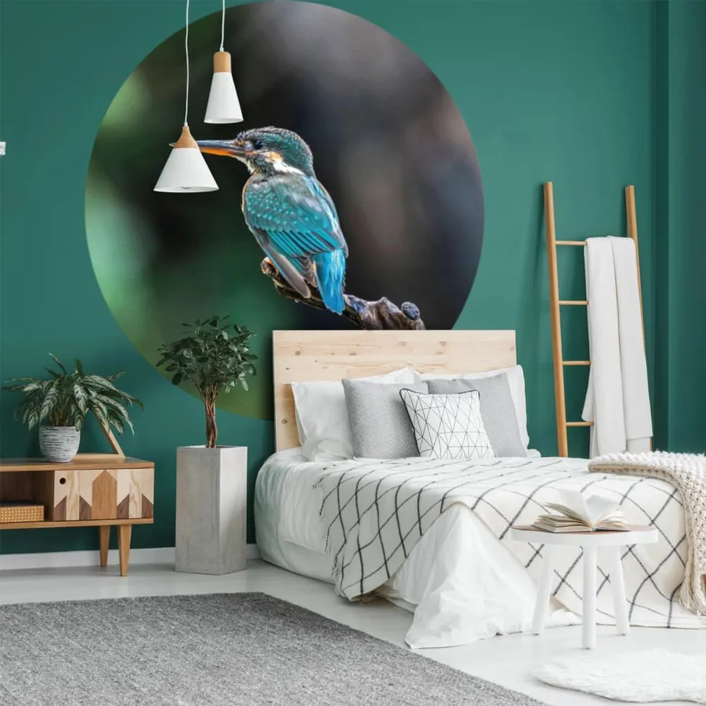 WallArt Papier peint cercle Kingfisher 142,5 cm