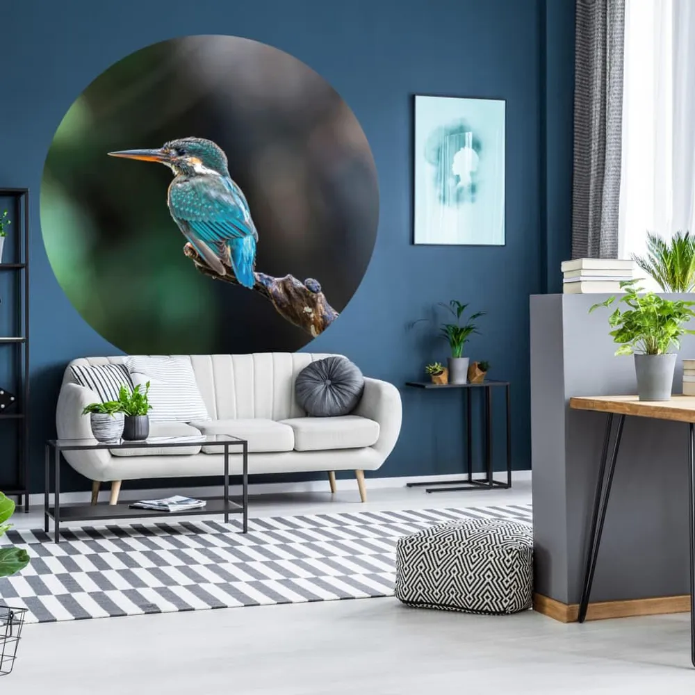 WallArt Papier peint cercle Kingfisher 142,5 cm