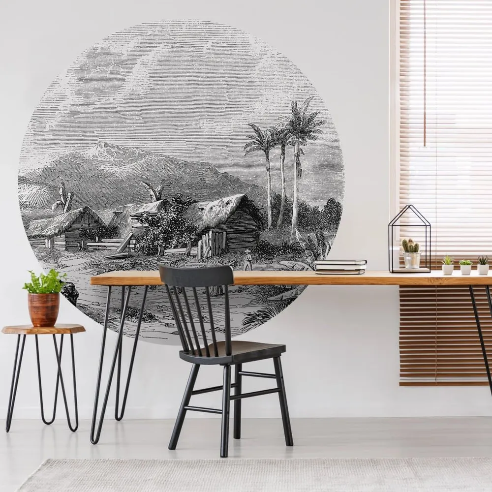 WallArt Papier peint cercle Landscape Guadeloupe 190 cm