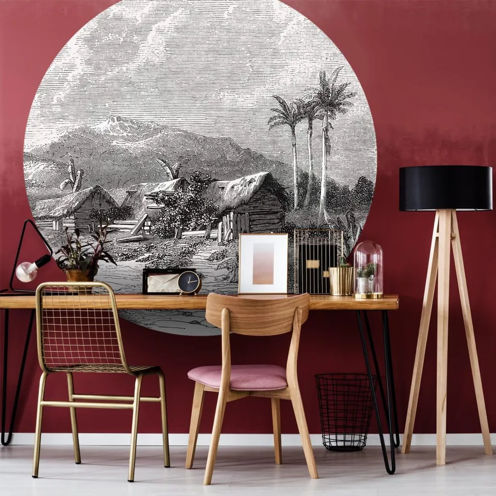 WallArt Papier peint cercle Landscape Guadeloupe 190 cm