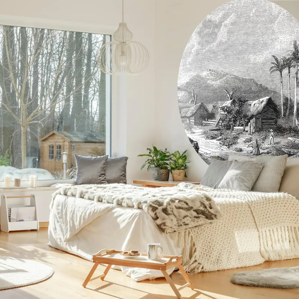 WallArt Papier peint cercle Landscape Guadeloupe 190 cm