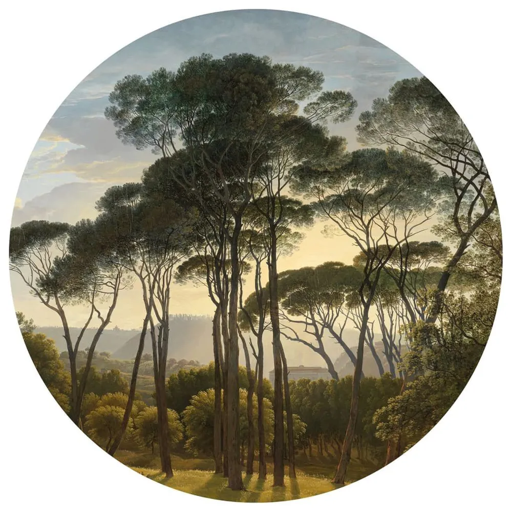 WallArt Papier peint cercle Umbrella Pines Italy 190 cm pour pose facile