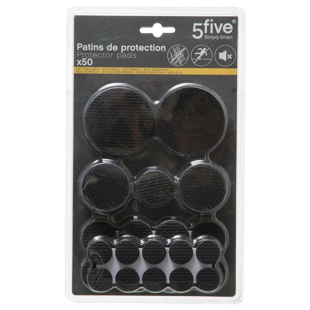Acier Inoxydable 5five - lot de 50 patins de protection noir