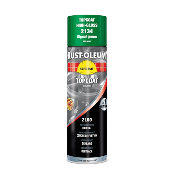 Peinture anti-humidité Peinture en érosol HARD HAT - vert de sécurité RAL 6032 - brillant - 500 mL - RUST-OLEUM