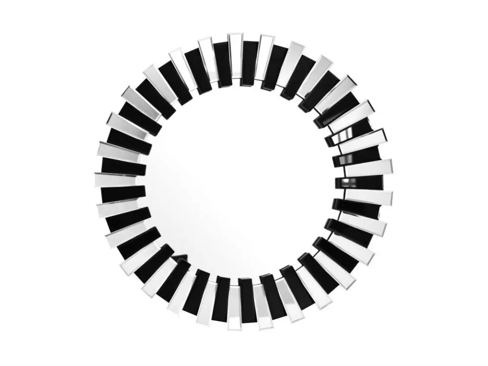 Antifongique et Antitaches Miroir Mural Design "Apollon" 80cm Argent & Noir