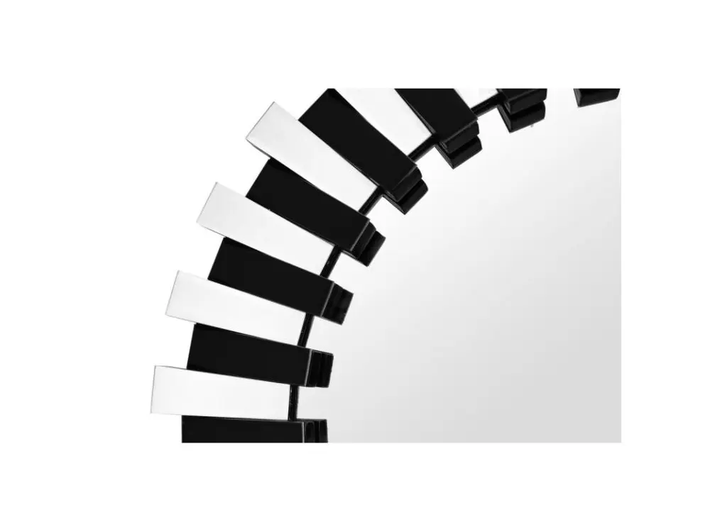 Antifongique et Antitaches Miroir Mural Design "Apollon" 80cm Argent & Noir