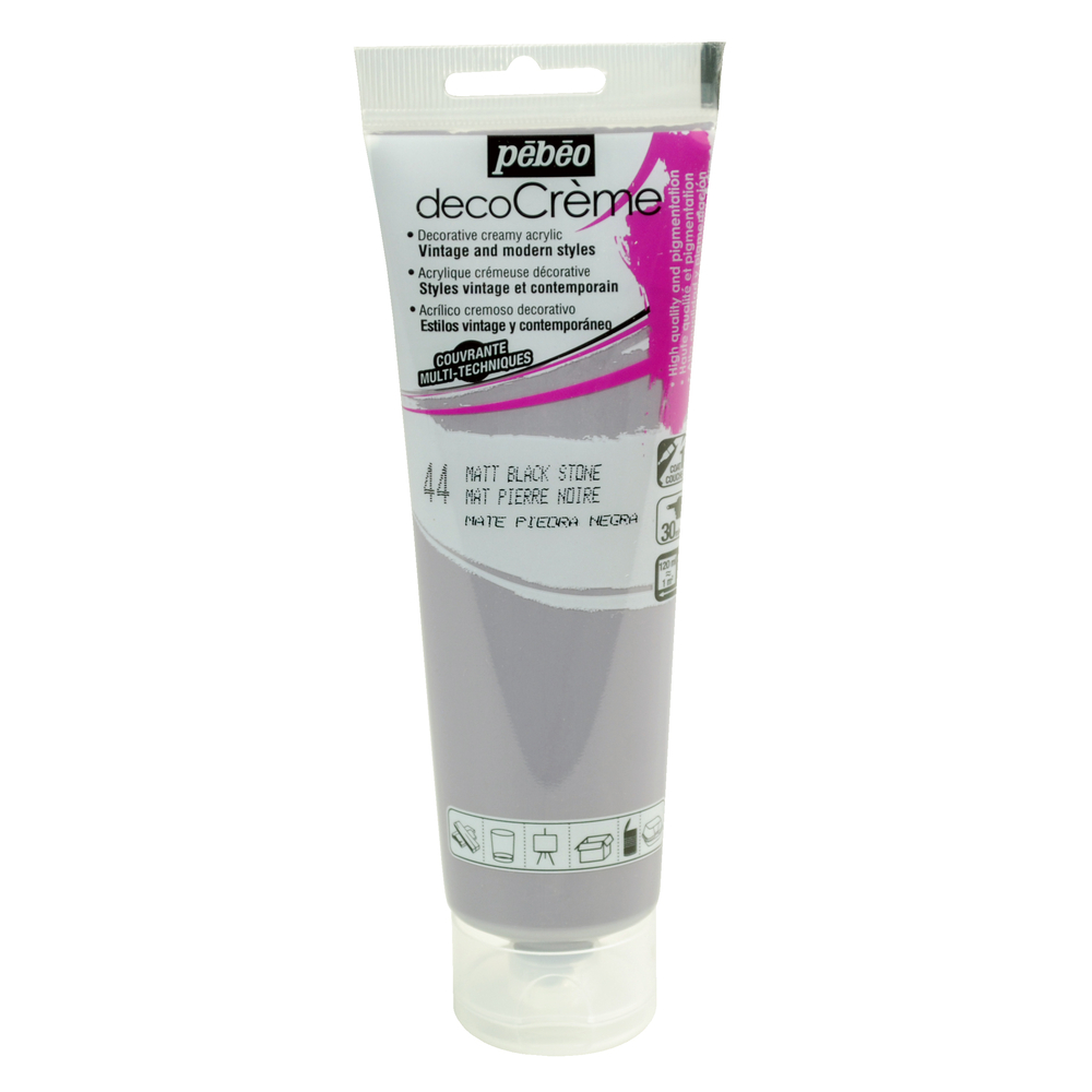 Peinture DecoCreme, 120ml - Pierre noire Pebeo en finition velours
