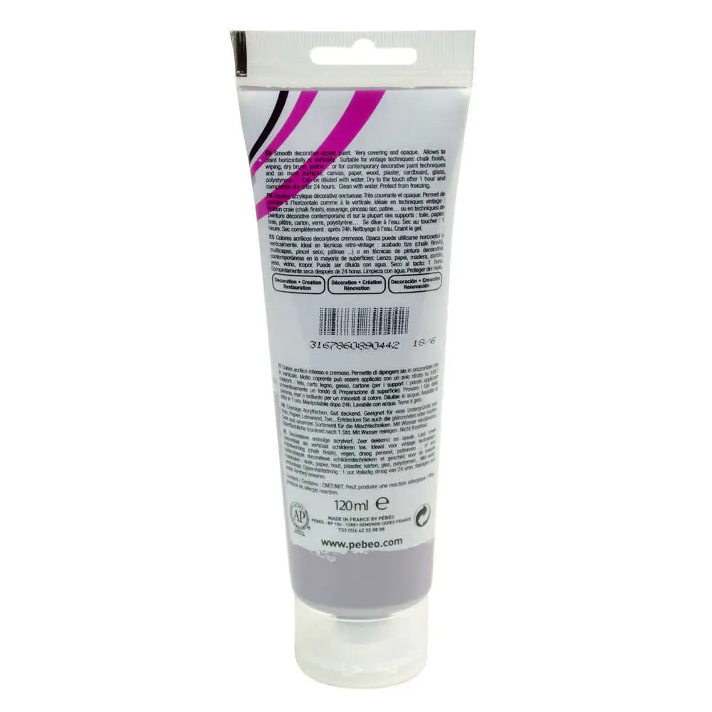Peinture DecoCreme, 120ml - Pierre noire Pebeo en finition velours