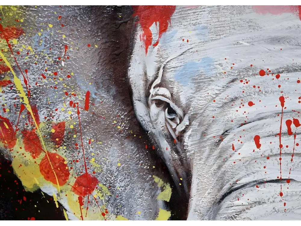 Peinture à l'huile Eléphant MCW-H25 peinte à la main, 150x100cm