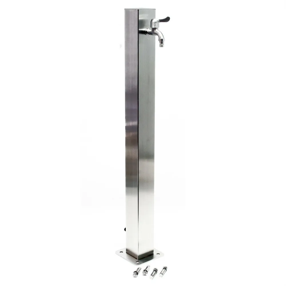 Colonne d’eau 95 cm point d’eau acier fin carré jardin distributeur d’eau puits 16_0002382
