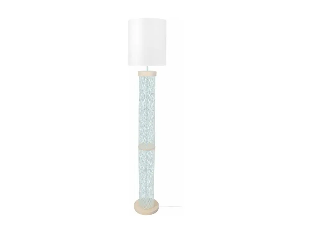 Lampadaire colonne métal bleu pastel 160 cm.