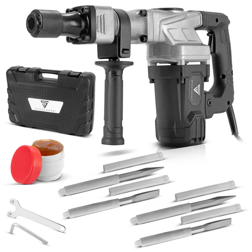Hammer de démolition en acier AH-1300 ST avec 1 300 W de puissance, 4 000 traits par minute et 20 J Clipper STEMMhammer |...