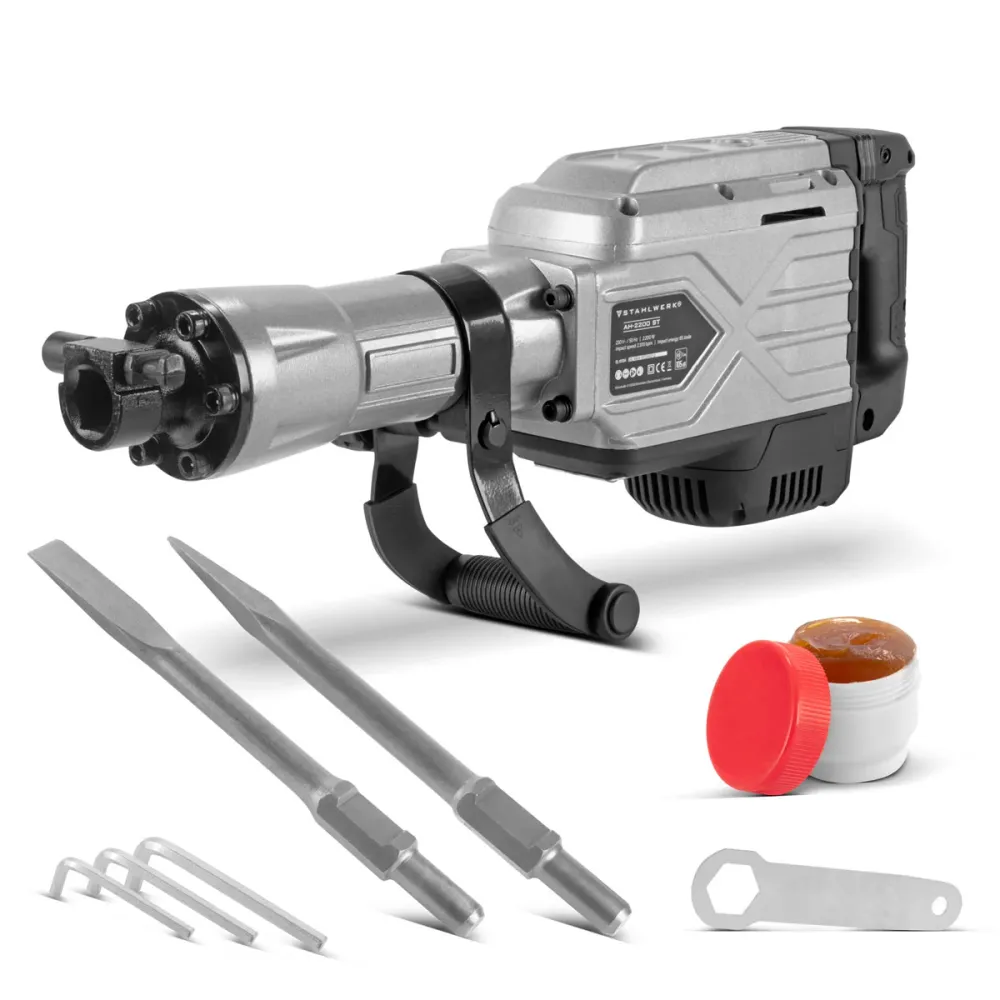 Hammer de démolition en acier AH-2200 ST avec 2 200 W électricité, 2 100 traits par minute et 65 J Clipper STEMMhammer | M...