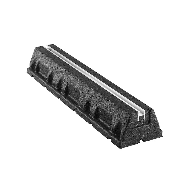 Pied caoutchouc L600xH95xP150mm rail 41 x 21mm 500kg - 2 EMME CLIMA