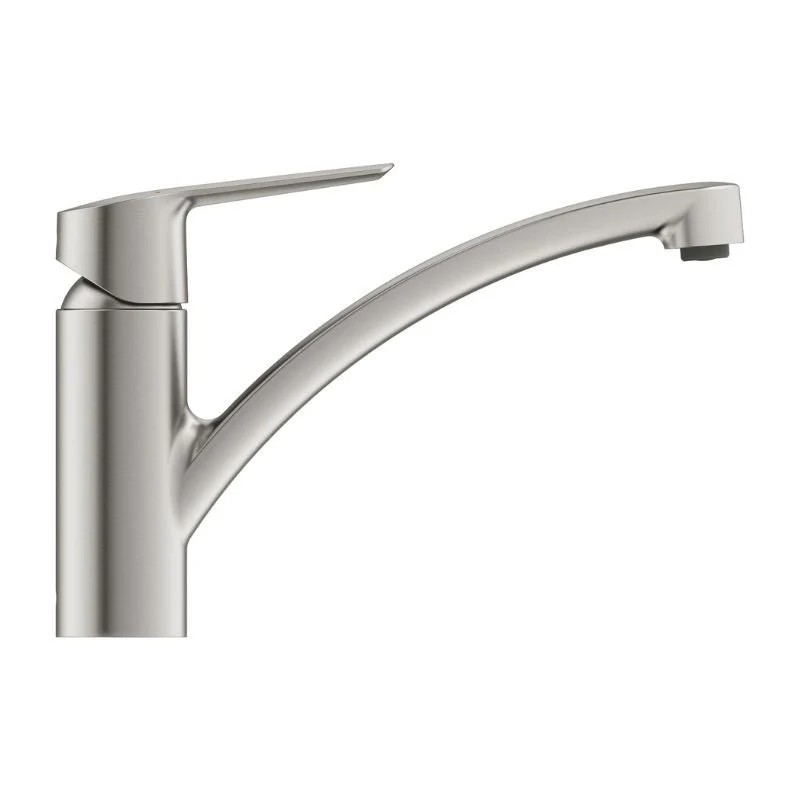 Certifié NSF Mitigeur évier START GROHE 32441DC2 QuickFix Plus - bec bas- rotation 140° - inox brossé