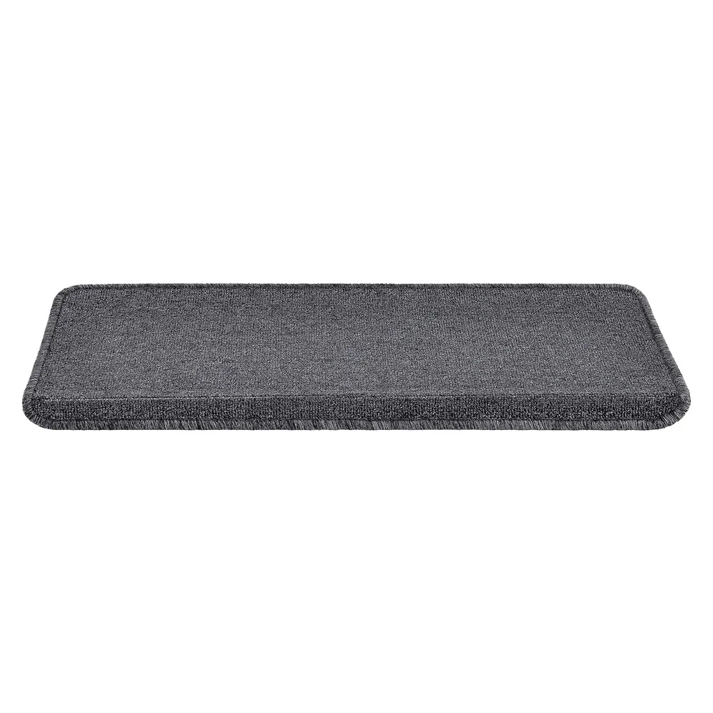 Lot de 15 marchettes d'escalier rectangulaires antidérpantes 65 x 24 cm avec bord gris profond 03_0007609