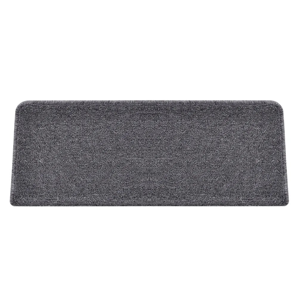 Lot de 15 marchettes d'escalier rectangulaires antidérpantes 65 x 24 cm avec bord gris profond 03_0007609
