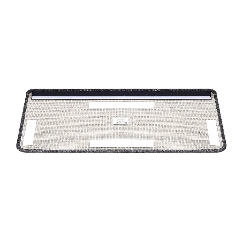 Lot de 15 marchettes d'escalier rectangulaires antidérpantes 65 x 24 cm avec bord gris profond 03_0007609