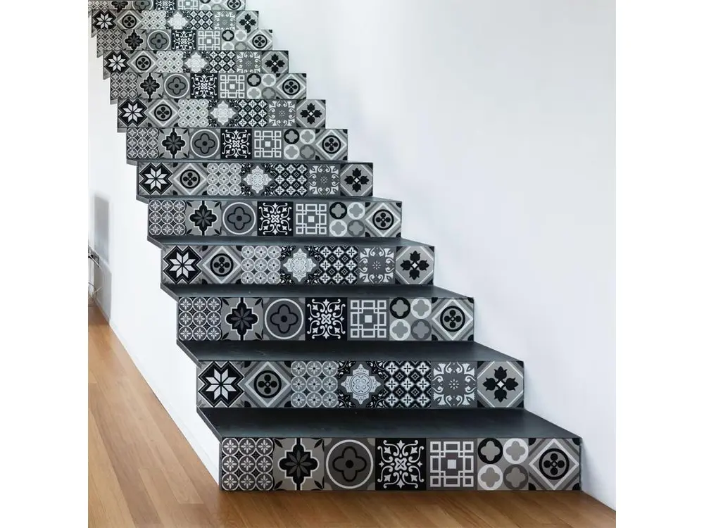 Stickers adhésifs escalier carrelages contremarche - FILIPINA - 29x101.5cm
