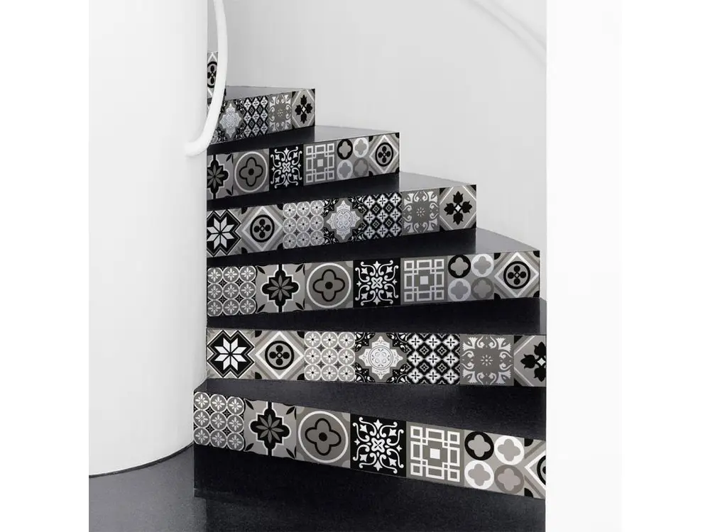 Stickers adhésifs escalier carrelages contremarche - FILIPINA - 29x101.5cm