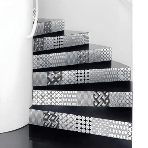 Stickers adhésifs escalier carrelages contremarche - GERDA - 29x101.5cm