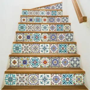 Stickers adhésifs escalier carrelages contremarche - LUDIVINA - 29x101.5cm
