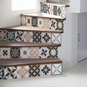 Stickers adhésifs escalier carrelages contremarche - MARIATTA - 30x105cm