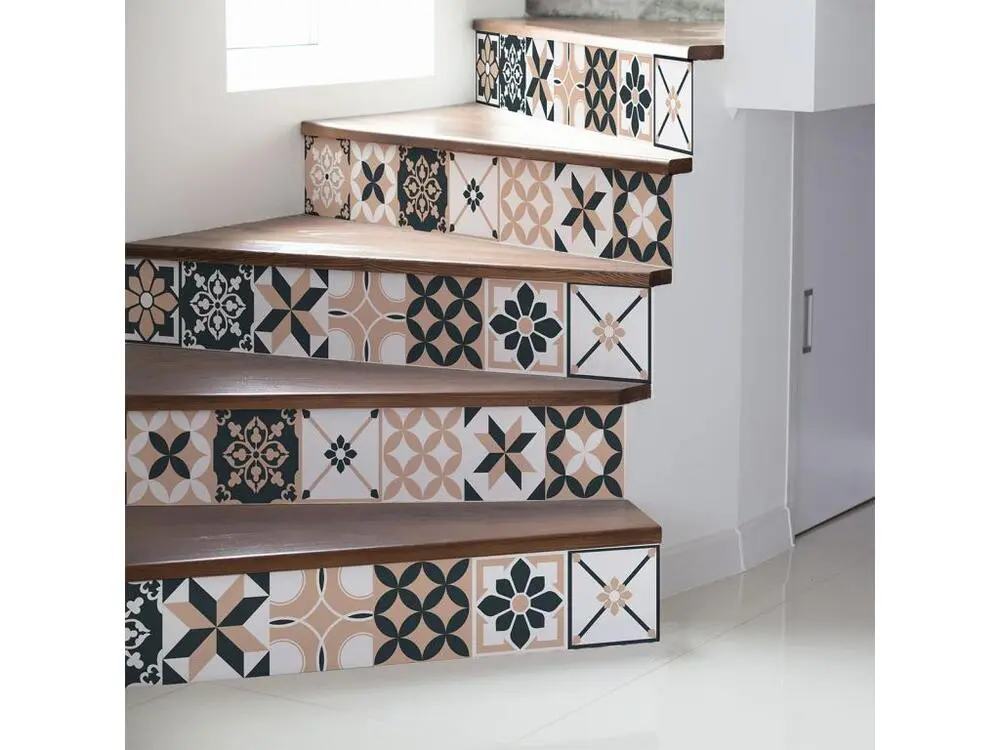 Stickers adhésifs escalier carrelages contremarche - MARIATTA - 30x105cm