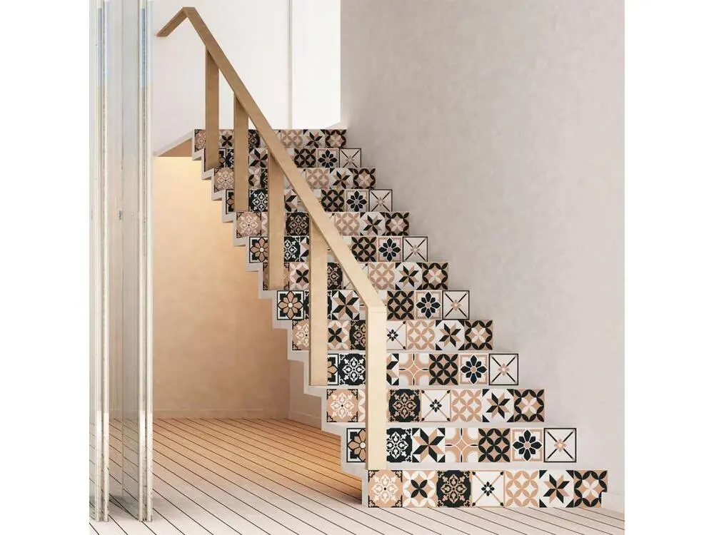 Stickers adhésifs escalier carrelages contremarche - MARIATTA - 30x105cm