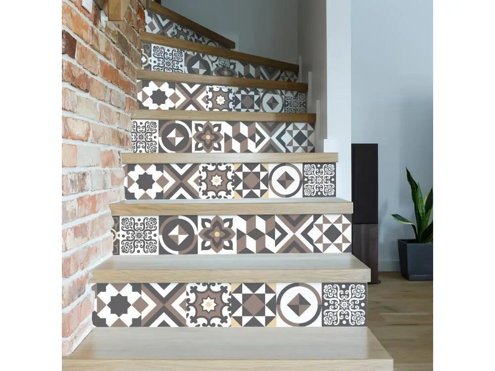 Stickers adhésifs escalier carrelages contremarche - MARIONO - 29x101.5cm