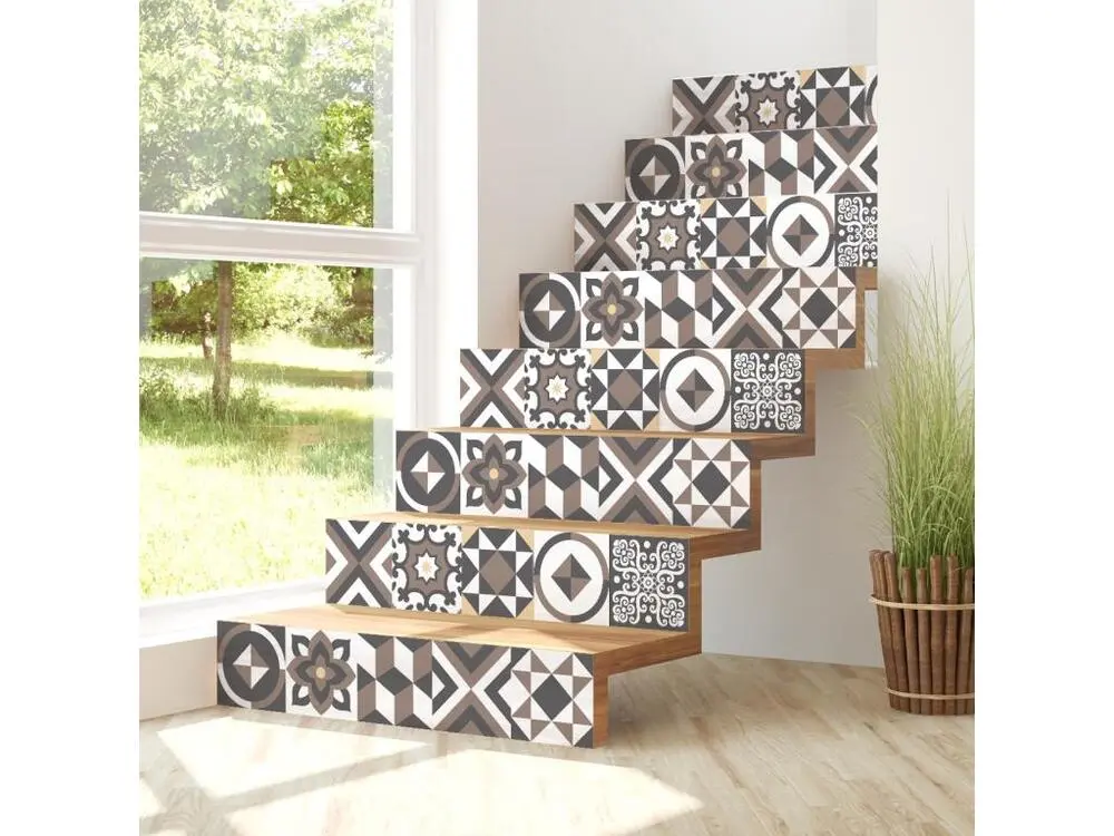 Stickers adhésifs escalier carrelages contremarche - MARIONO - 29x101.5cm