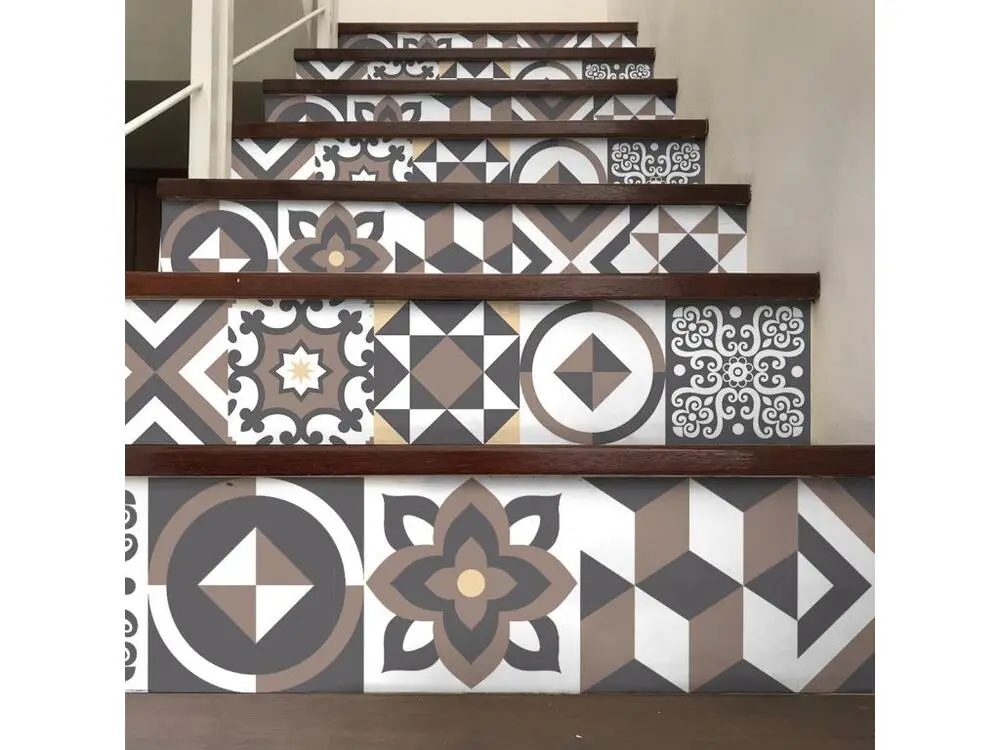 Stickers adhésifs escalier carrelages contremarche - MARIONO - 29x101.5cm