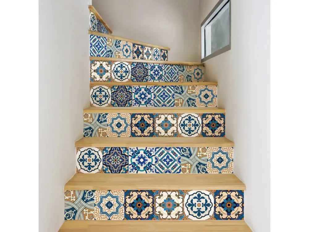 Stickers adhésifs escalier carrelages contremarche - ONOFRIO - 34x119cm