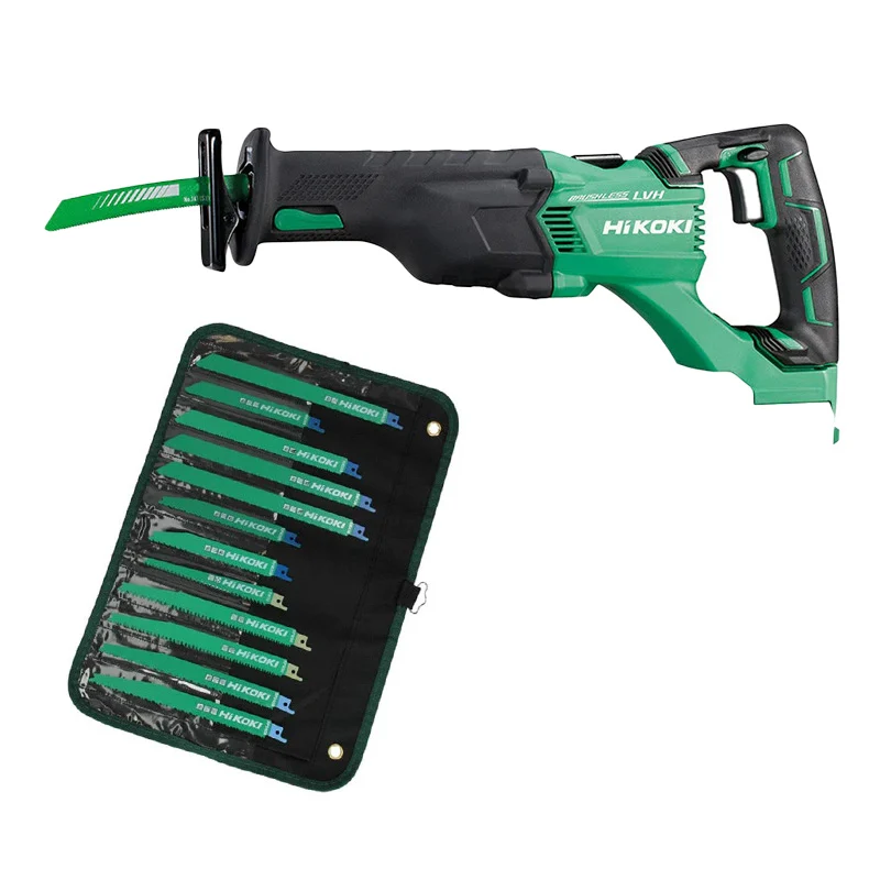 Adaptateur Pack Scie sabre 120mm 18V Li-Ion Brushless & pochette 12 lames - HIKOKI CR18DBLW4Z & 752049