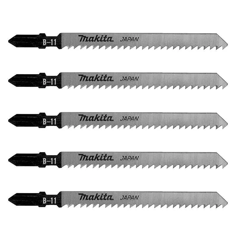 Lot de 5 lames MAKITA -85634 pour scie sauteuse (bois, contre-plaqué et VINYLE (3 à 60mm)