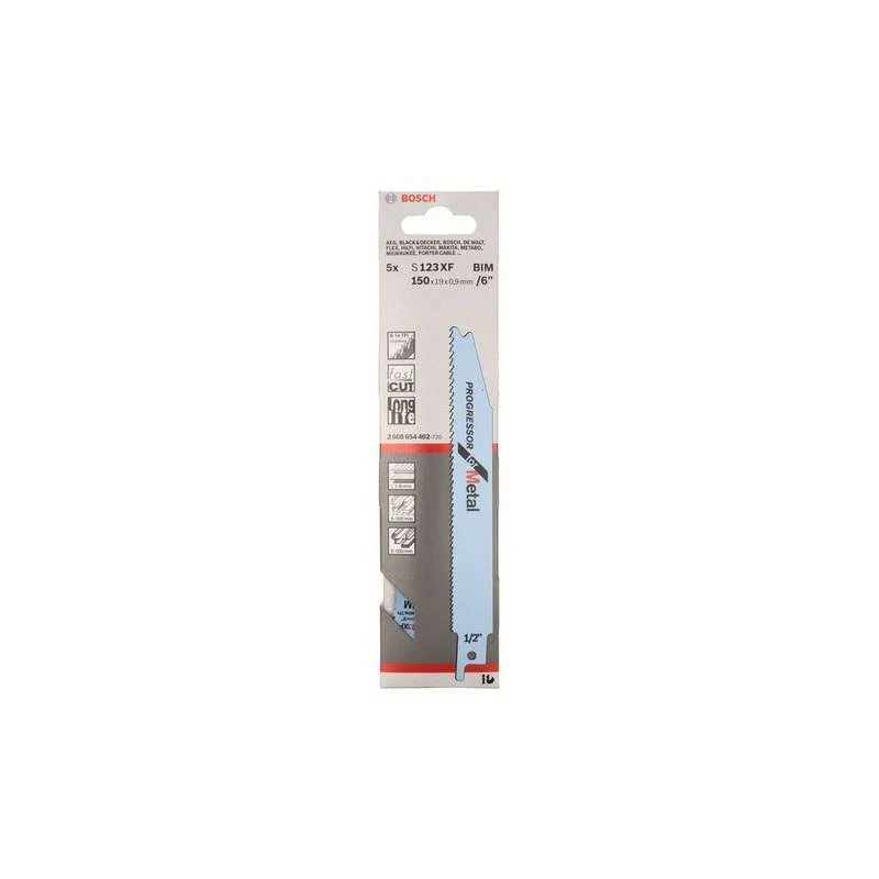 Lot de 5 lames de scie sabre S 123 XF BOSCH 2608654402 pour métal Diamètre 125 mm