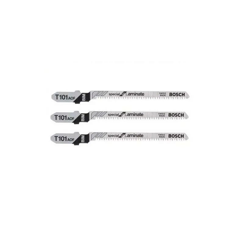 Lot de 3 lames de scie sauteuse T 101 AOF BOSCH 2608636432 Special Laminate