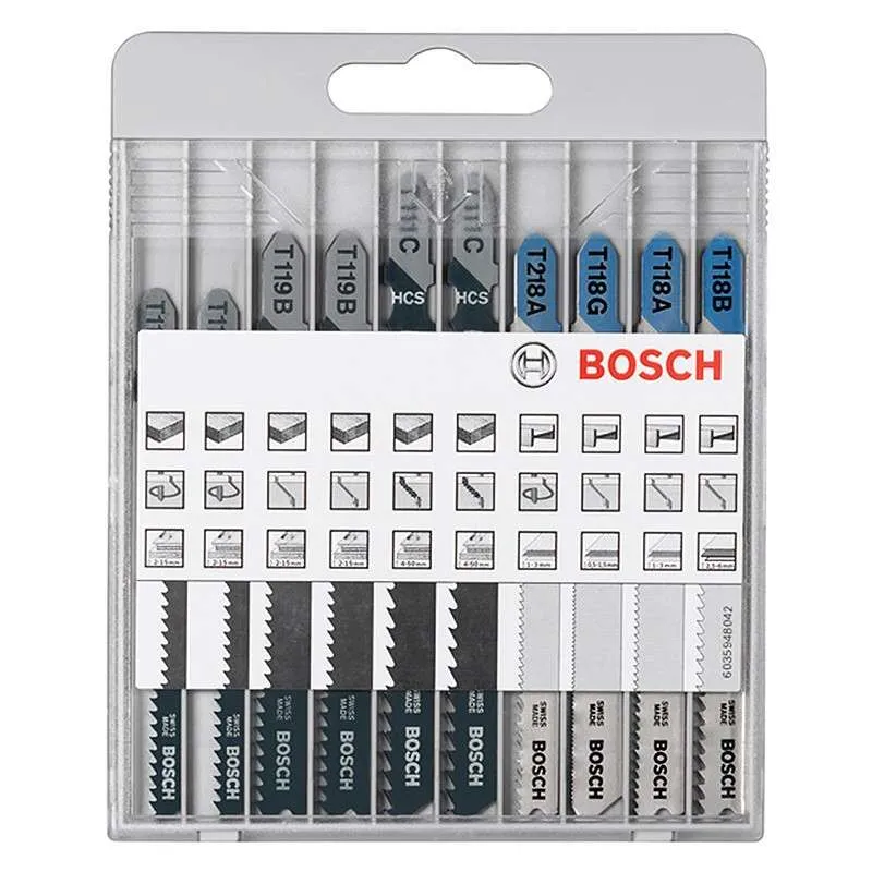 Pack de 10 Lames BOSCH PRO 2607010630 De base Metal and Wood pour scie sauteuse (BOIS et METAL)
